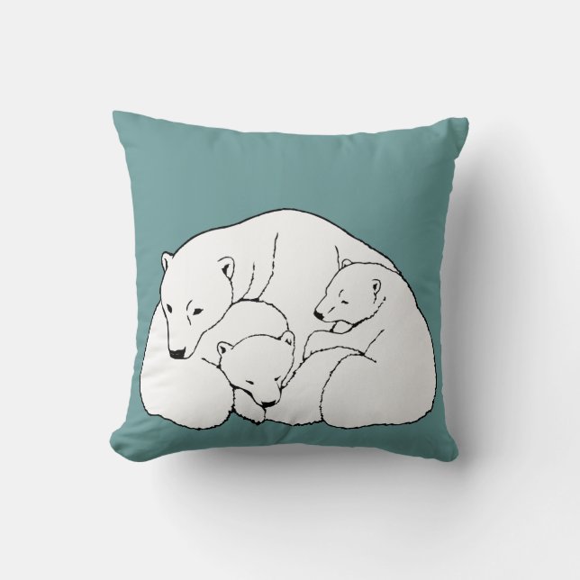 Madre de la almohada de arte del oso polar con. Pi (Anverso)