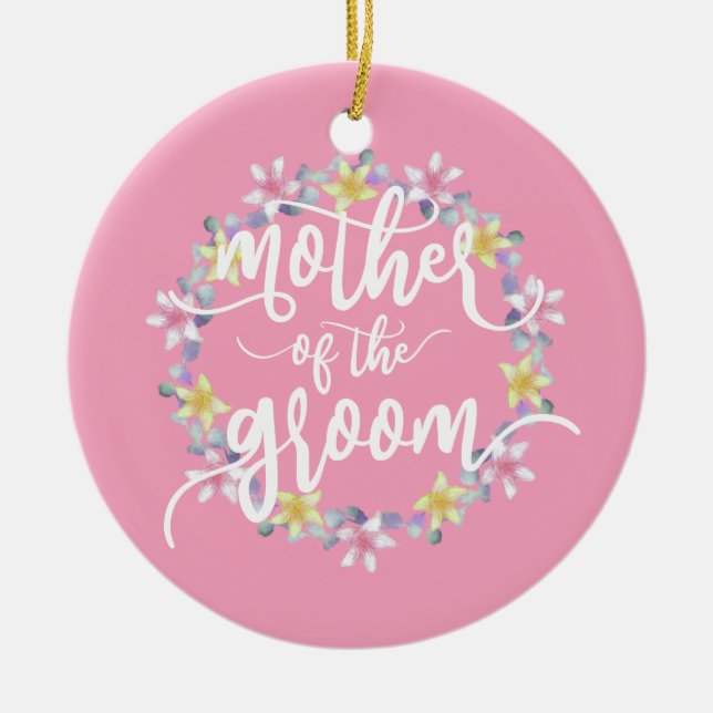 Madre de la caligrafía del Boda Groom | Ornamento (Frente)