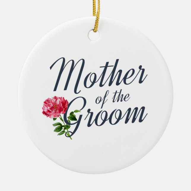 Madre de la caligrafía del Boda Groom | Ornamento (Frente)
