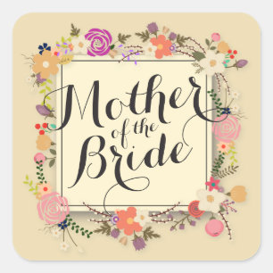 Madre de la novia elegante Pegatina de boda