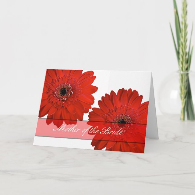 Madre de la novia Felicitaciones tarjeta roja flow (Anverso)