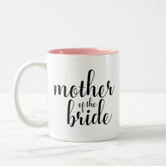 Madre de la novia, taza nupcial de la caligrafía