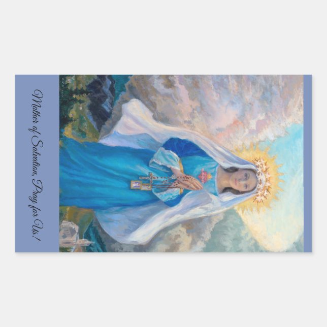 Madre de la salvación pegatina rectangular (Anverso)