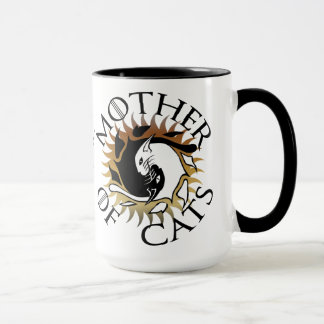Madre de la taza de café de los gatos