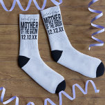 Madre de los calcetines de los padres de la boda t<br><div class="desc">Añade el nombre de la madre del novio y la fecha de su boda y quizás cambie el color a su favorito o a su esquema de color boda.</div>
