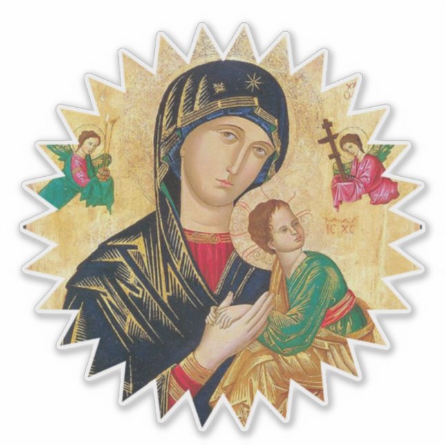 Madre de Pegatina de Ayuda Perpetua (Anverso)