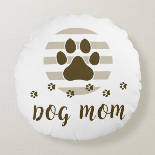 Madre de perro marrón amor almohada redonda