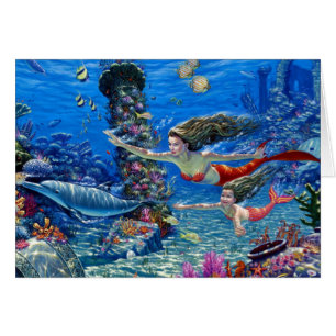 madre de sirena y bebé