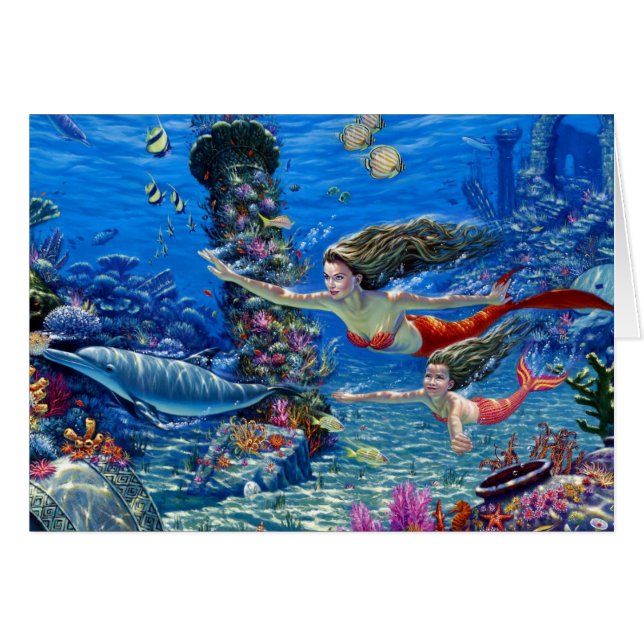 madre de sirena y bebé (Anverso (Horizontal))