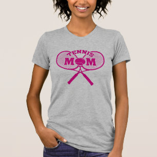 Madre de tenis cruza tenis raqueta camiseta de ten