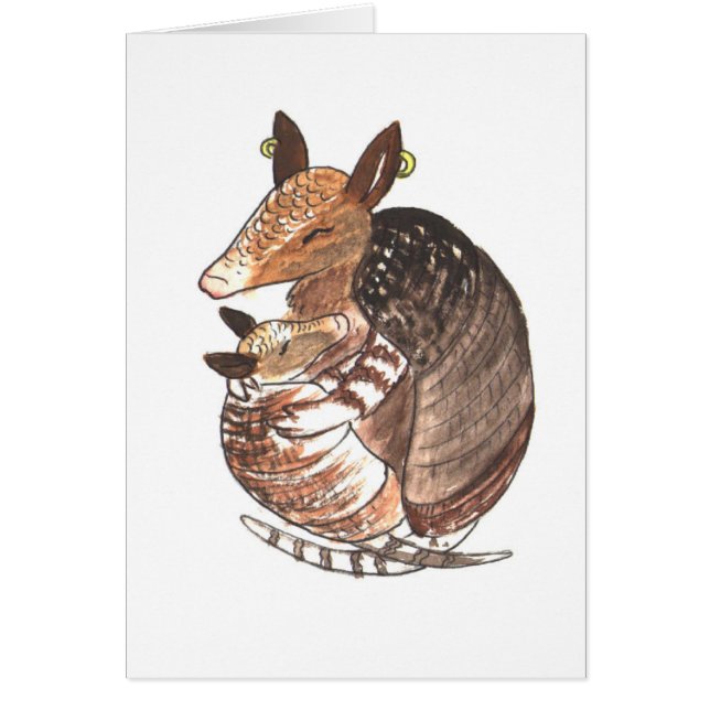 Madre del armadillo con su bebé (Frente)