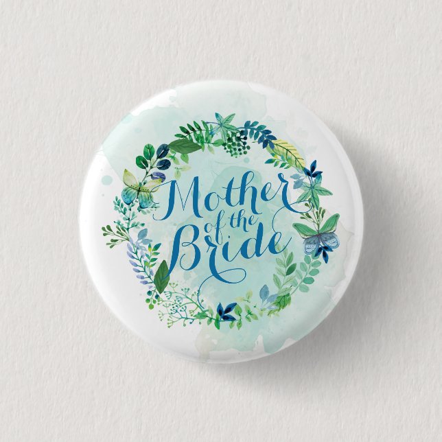 Madre del botón del Pin de la acuarela de la novia (Anverso)
