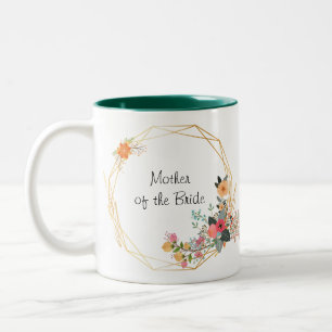 Madre del marco dorado de la taza de novia