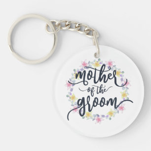 Madre del Novio Boda Caligrafía Llavero