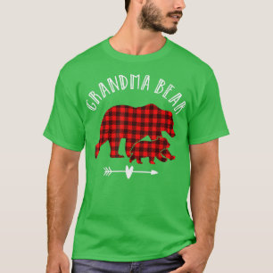 Madre del oso rojo de la camiseta roja de la abuel