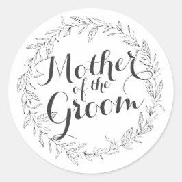 Madre del Pegatina simple Boda floral de Groom