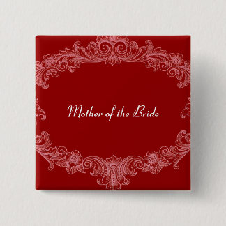 MADRE del vintage ROJO V03 del botón de la NOVIA