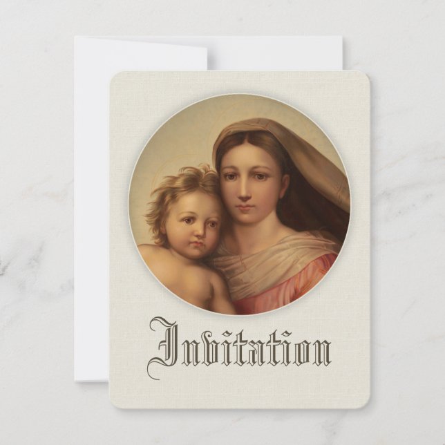 Madre dulce y bebé Invitación al bautismo CC0980 (Anverso)