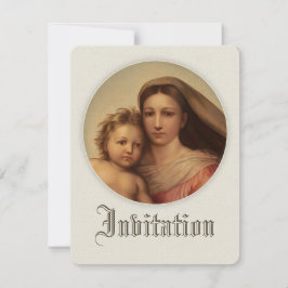 Madre dulce y bebé Invitación al bautismo CC0980