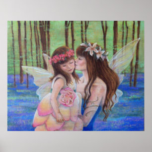 Madre e hija de hadas de la IMPRESIÓN del ARTE de