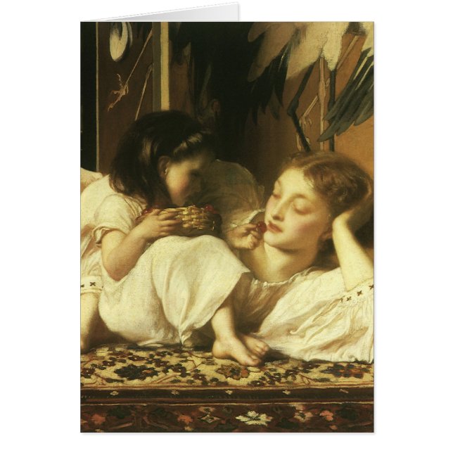 Madre e hijo (alias cerezas) por Lord Leighton (Frente)