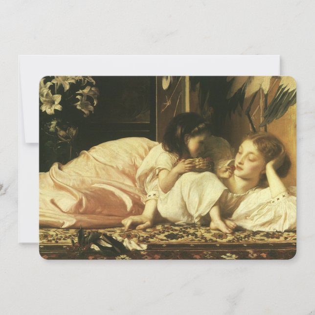Madre e hijo (alias cerezas) por Lord Leighton (Anverso)