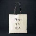 Madre elegante de la bolsa de asas del boda de la<br><div class="desc">Madre elegante de la bolsa de asas del boda de la novia. Estilo de lujo de la letra de la escritura. Haga uno para la familia de los novios también.</div>