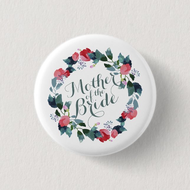 Madre elegante de la novia que casa el botón del (Anverso)