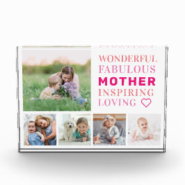 Madre familia Collage de fotos tipografía moderna