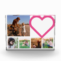 Madre Familia Foto Corazón Rosa Moderno