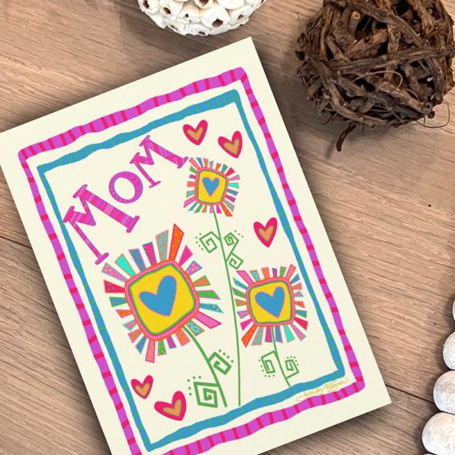 Madre Flores divertidas tarjeta de Bonito de la in (Subido por el creador)