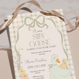 Madre Goose Goose Invitación a Baby Shower
