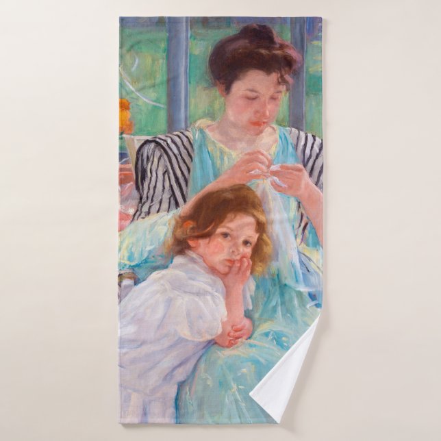 Madre joven masticando, Mary Cassatt (Toalla de baño)