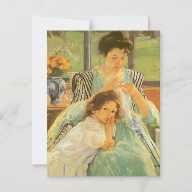 Madre joven masticando por Mary Cassatt, arte vint (Anverso)