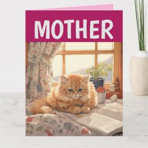 MADRE MADRE CAT TARJETA DE REUNIÓN DE CUMPLEAÑOS