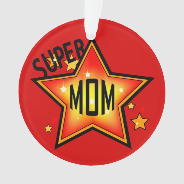 Madre madre Super Star Ornamento de Navidad 2 (Anverso)