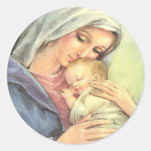 Madre María Bebé Jesús Pegatinas de fe Sedas