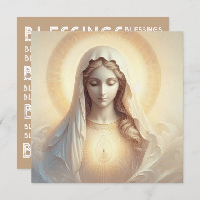 Madre María En Tonos Blancos Suaves (Anverso / Reverso)