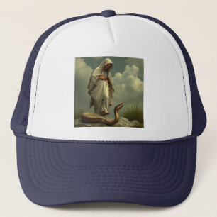Madre María enseñando sobre el sombrero camionero 