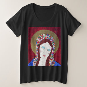 Madre María más camiseta tamaño sobre negro