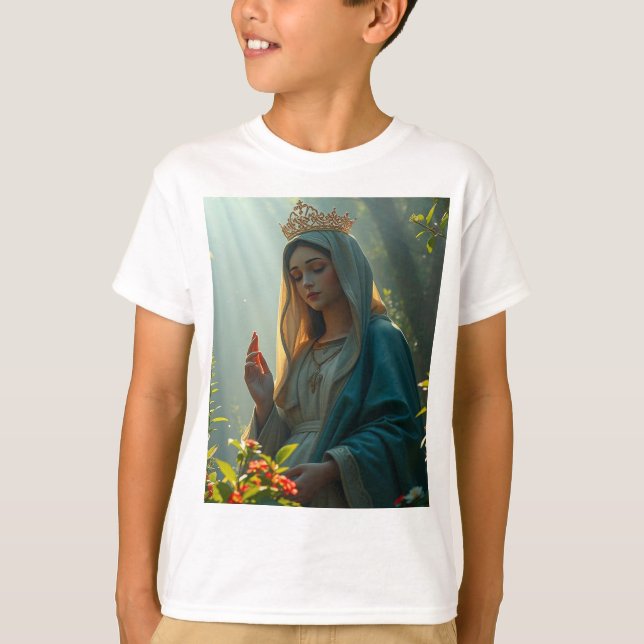 Madre María Reina de la camiseta de los tee niños  (Anverso)