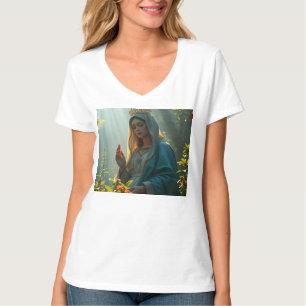 Madre María Reina del cielo, camiseta de cuello de