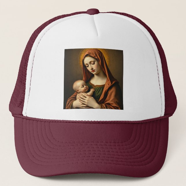 Madre María y niño Jesús Sombrero de Camión (Anverso)