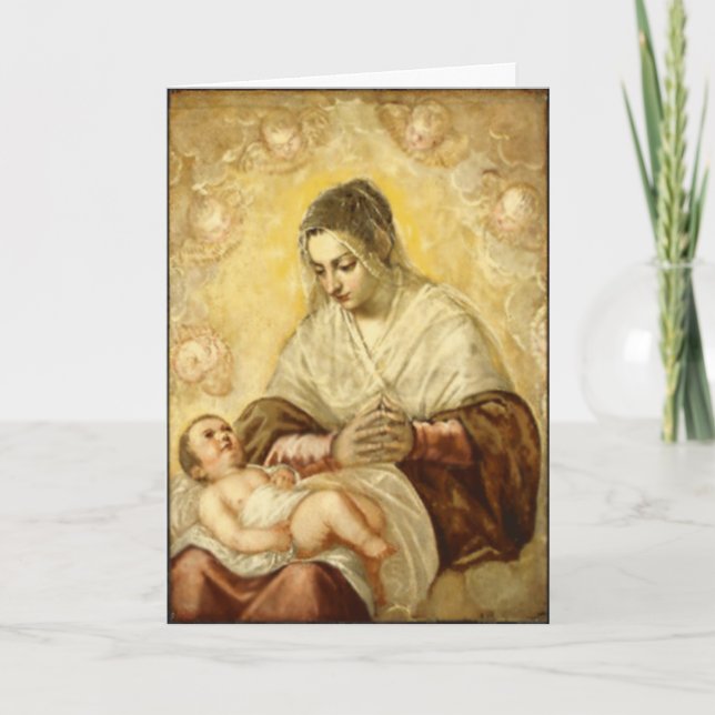 Madre Maria y tarjeta de felicitación de Jesús del (Anverso)