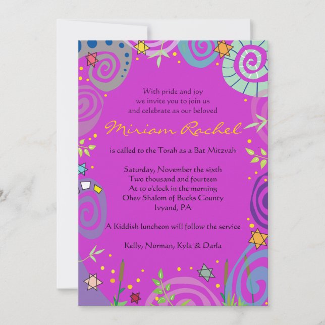 MADRE NATURALEZA Bat Bar Mitzvah Invitación (Anverso)