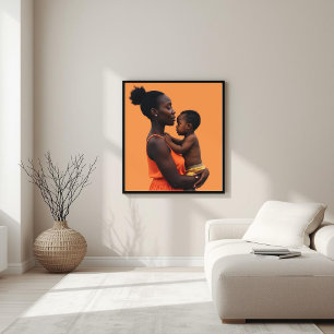 Madre Negra y Arte de Línea de Niño II