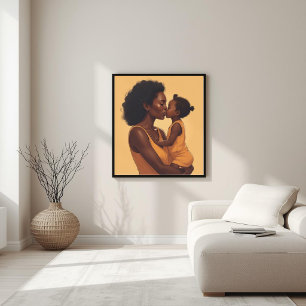 Madre Negra y Arte de Línea de Niño III