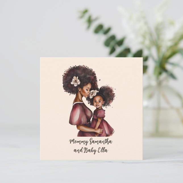 Madre negra y hija personalizadas (2) (Anverso de pie)