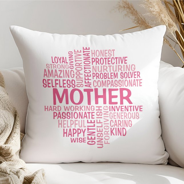 Madre palabra nube almohada en tonos rosados (Subido por el creador)