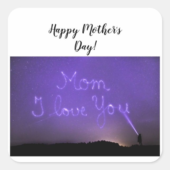 Madre pegatina cuadrada (Anverso)